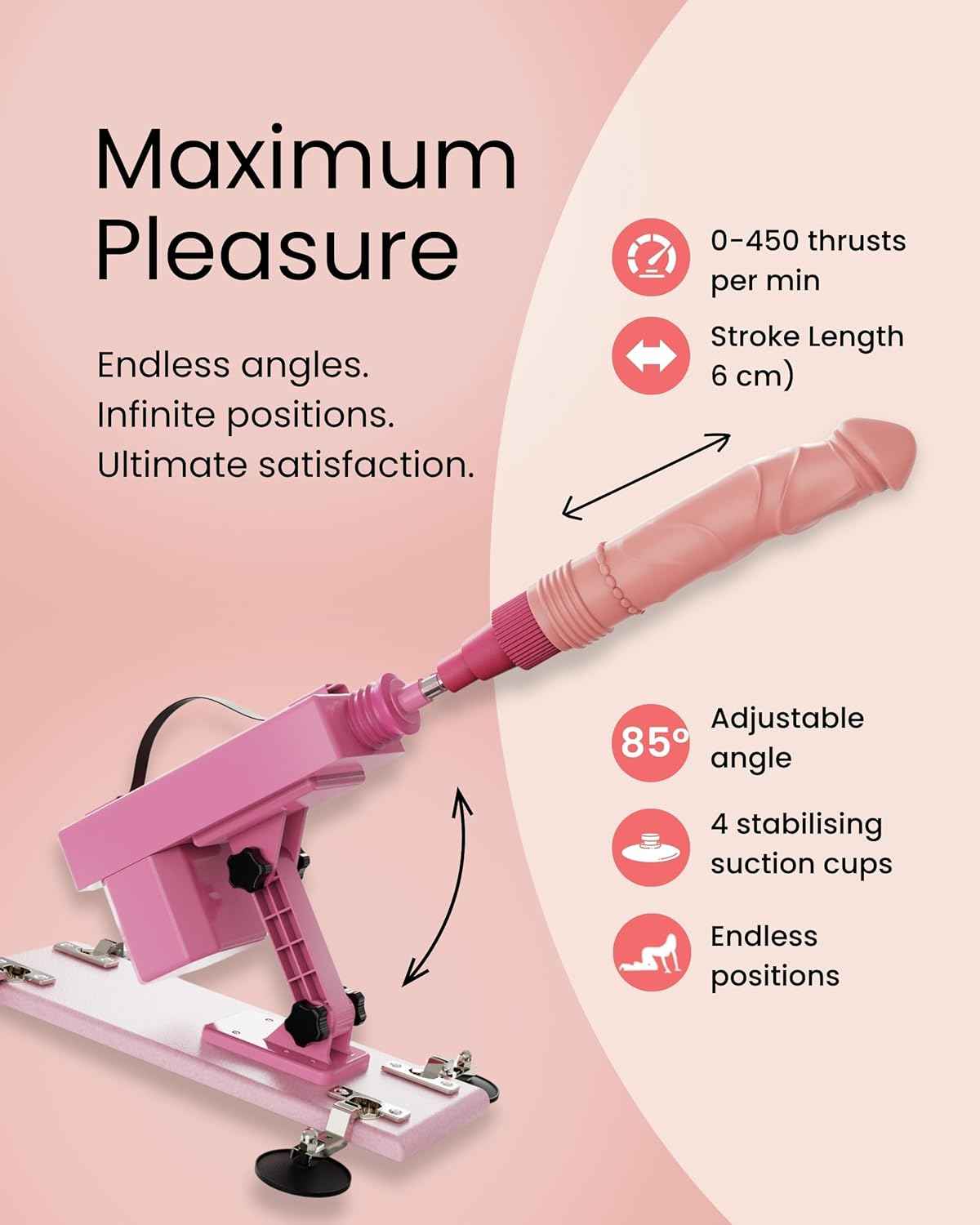 Sex Machine with 5 Dildo Attachments