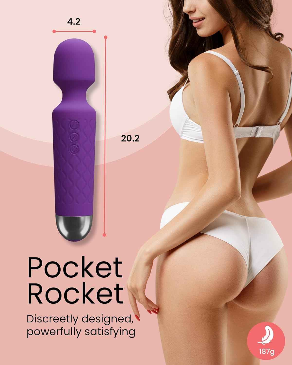 Immerse Creations Rechargeable Wand Vibrator |Purple