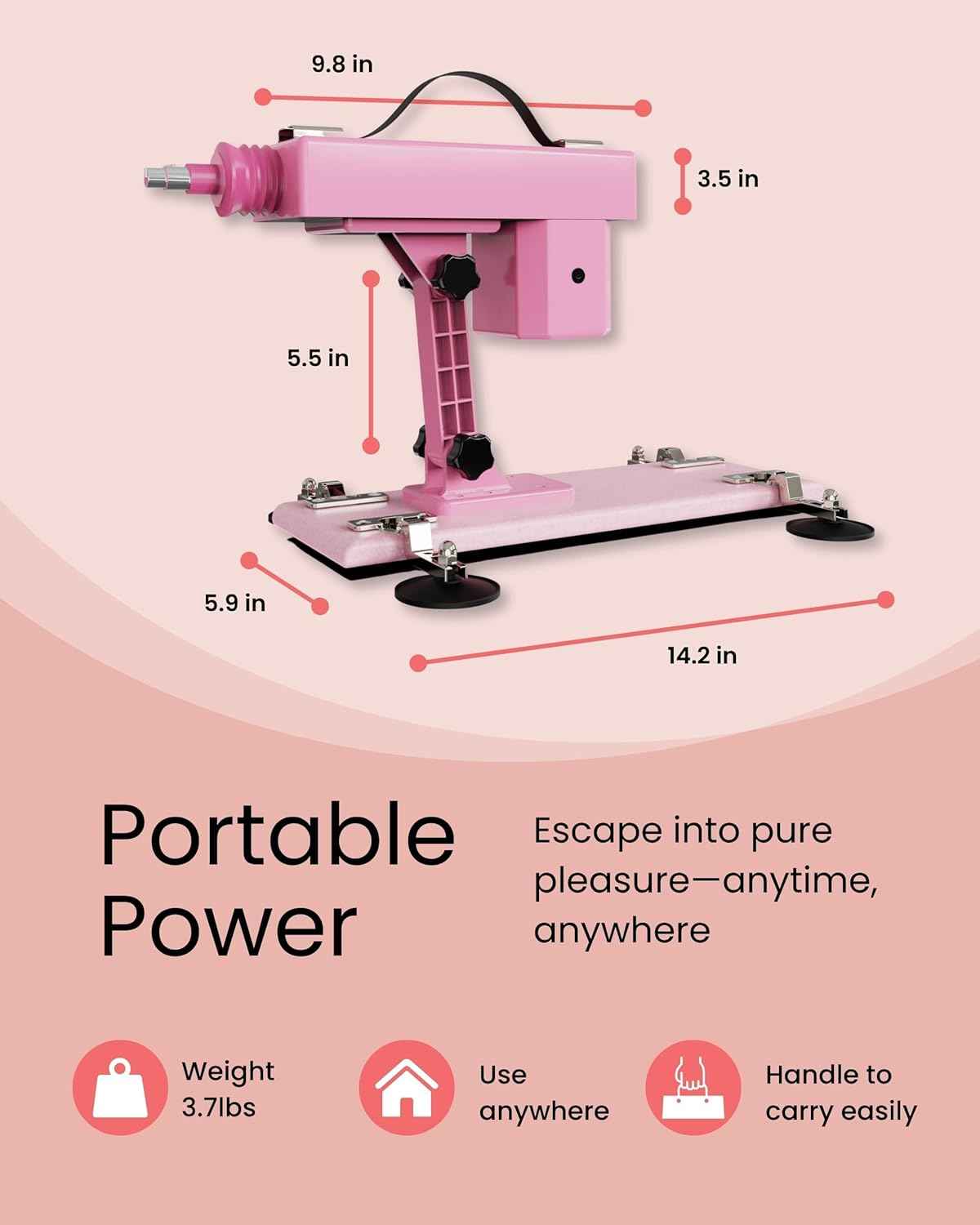 Immerse Sex Machine with 8" Dildo Attachment