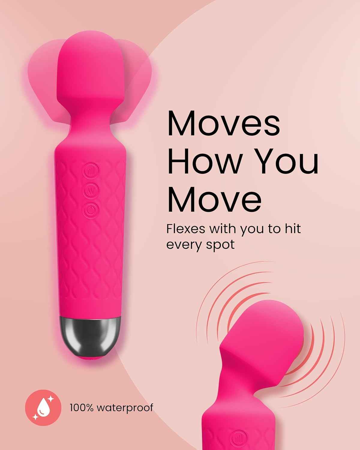 Immerse Creations Rechargeable Wand Vibrator |Pink