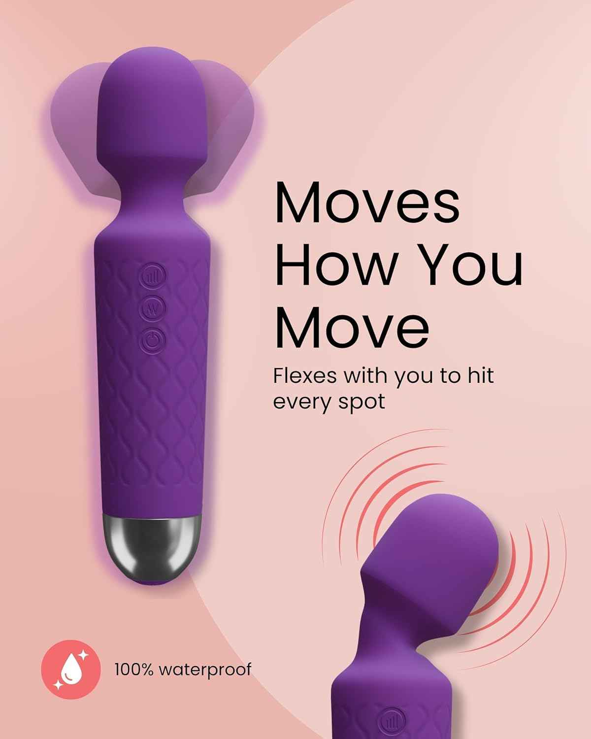 Immerse Creations Rechargeable Wand Vibrator |Purple