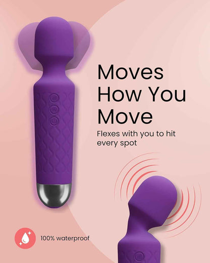 Immerse Creations Rechargeable Wand Vibrator |Purple