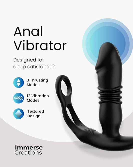 Prostate Massager Anal Toys with Penis Ring