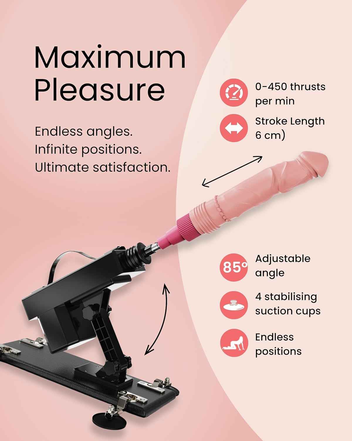 Sex Machine with 5 Dildo Attachments